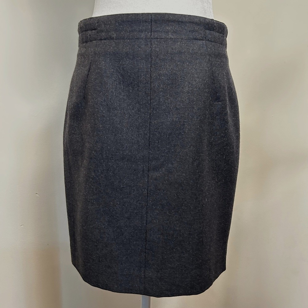Davide Cenci Fitted‎ Charcoal Grey Wool Pencil Mini Skirt Size 29 Career Minimal